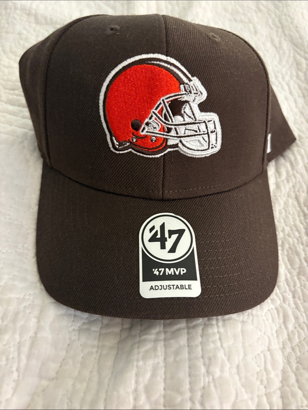 47 Cleveland Browns Cap with Orange Football Helmet Logo